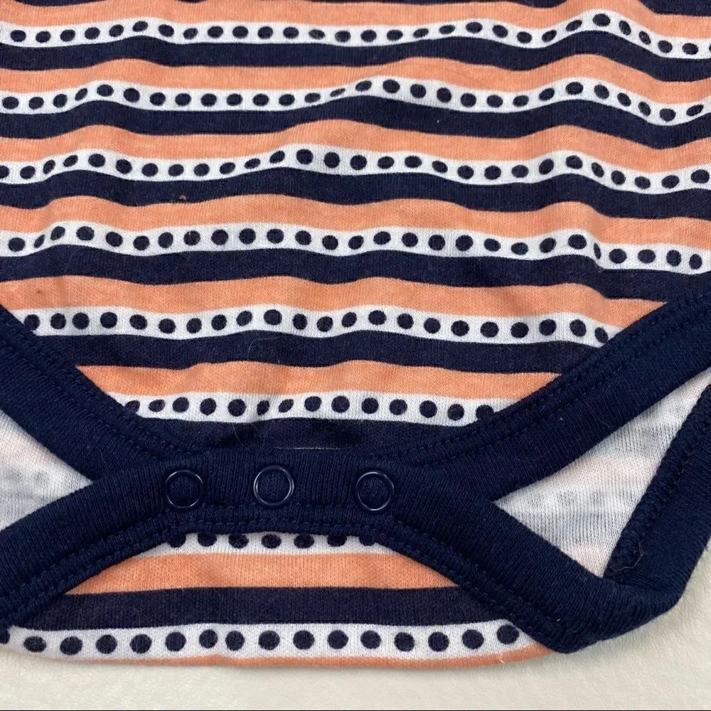 Nautica peach, navy, and white onesie 3-6 month unisex